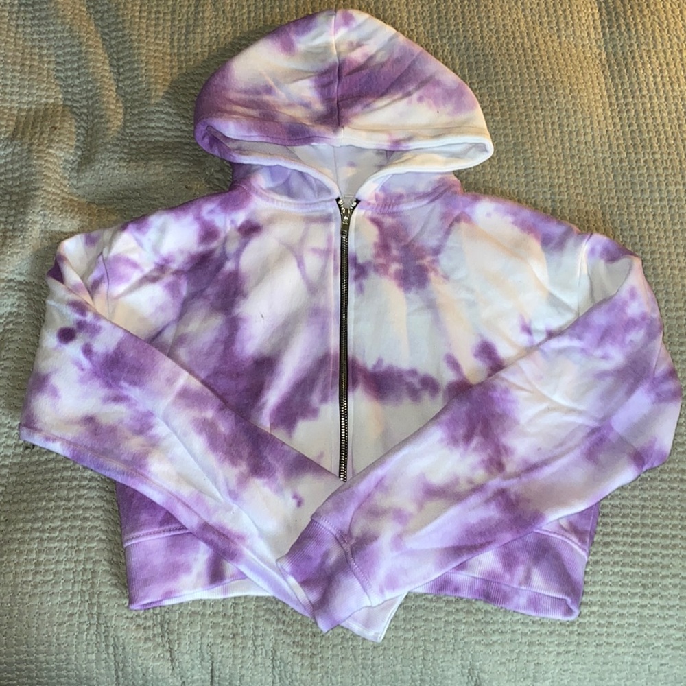 Cropped zip up sweatshirt